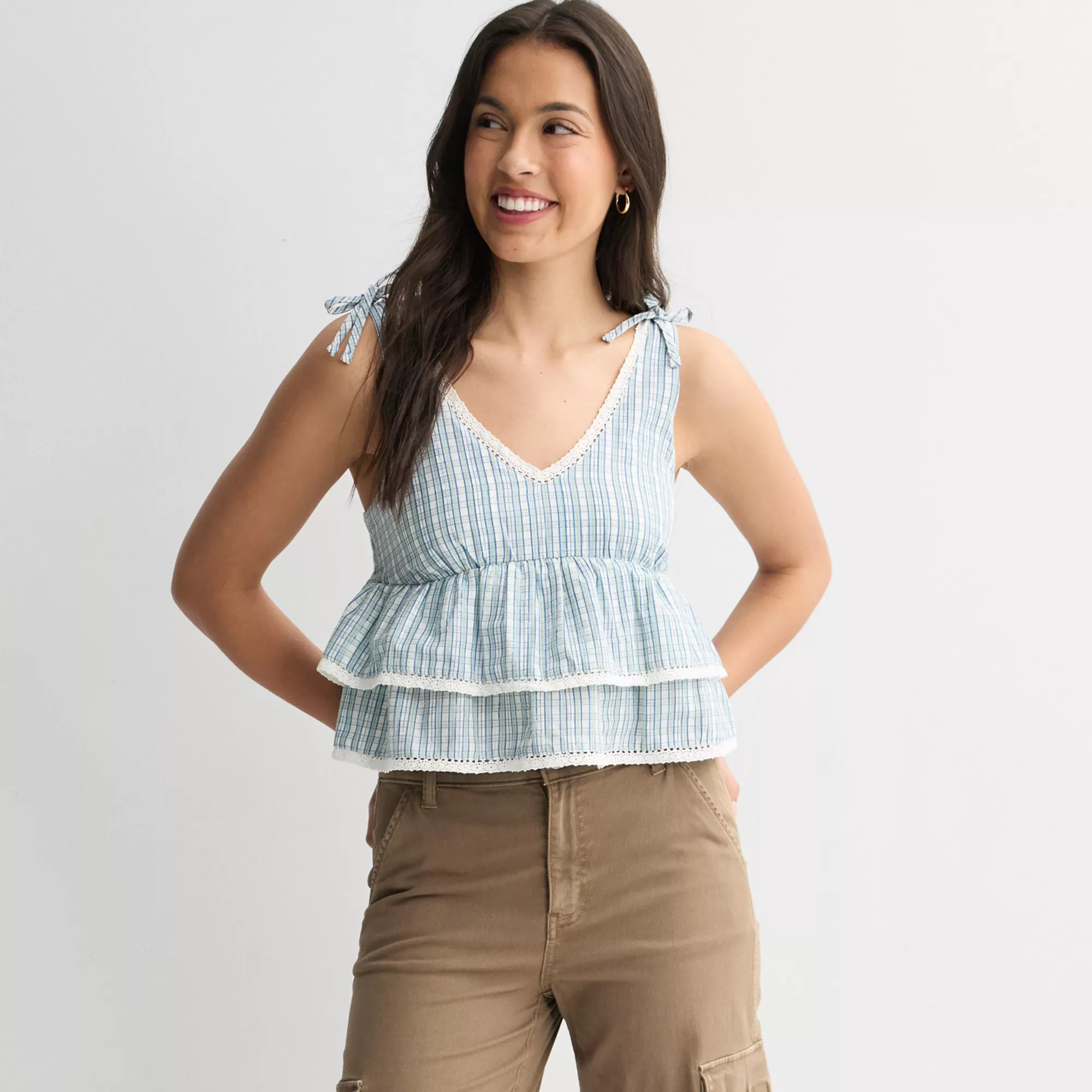 Juniors' Love, Fire Babydoll Ruffle Tank Top | Kohl's
