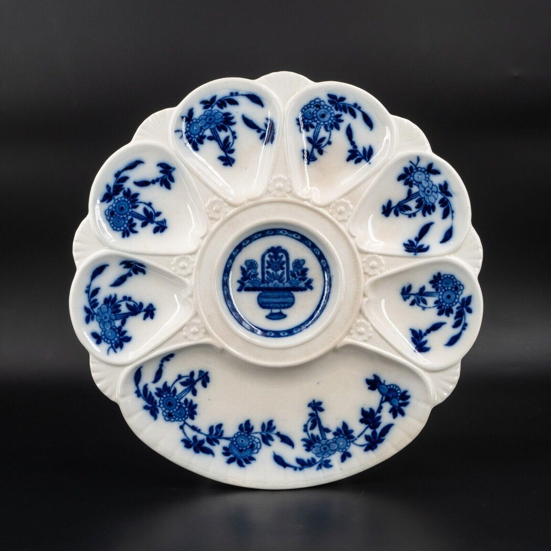 Antique 19th Century Minton's Porcelain Delft Blue and White Oyster Plate - Etsy | Etsy (US)