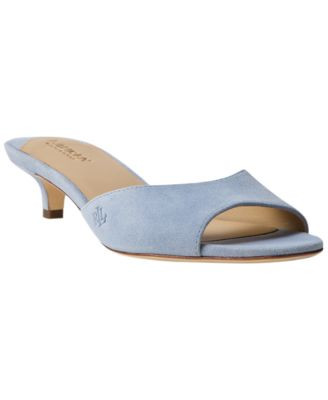 Lauren Ralph Lauren Women's Francesca Round Toe Sandals - Dust Blue Suede | Macy's