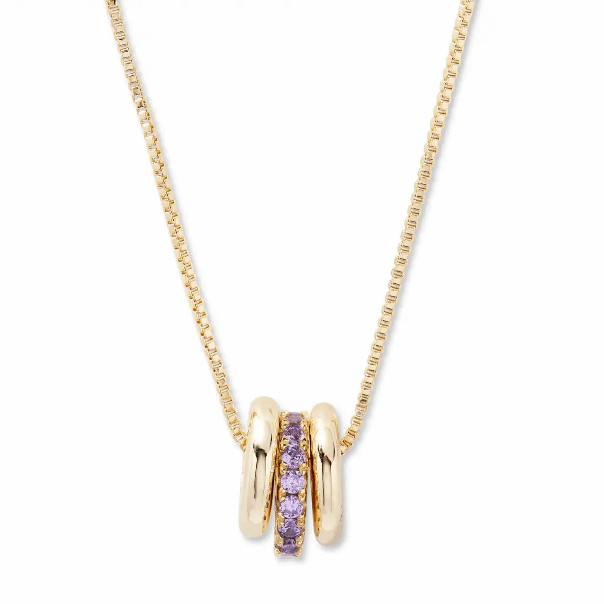 Stackable Custom Birthstone Ring Charm Necklace | Mill Rock East