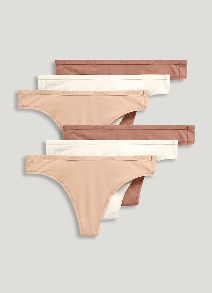 Jockey® Organic Cotton Stretch Logo Thong - 6 Pack | Jockey