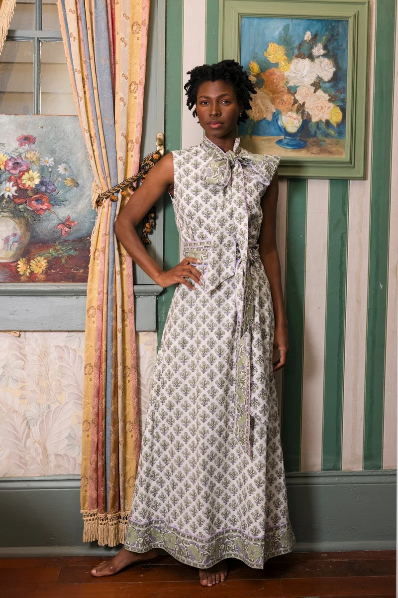 Tibi Dress | Lavender/Pistachio Vintage Poppy | SUE SARTOR