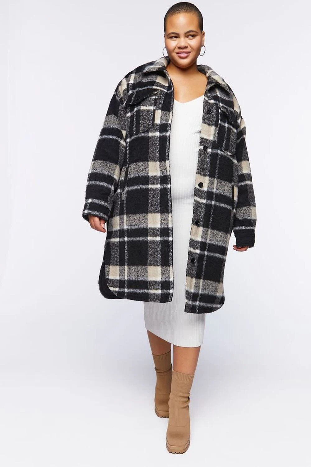 Plus Size Plaid Duster Coat | Forever 21 (US)