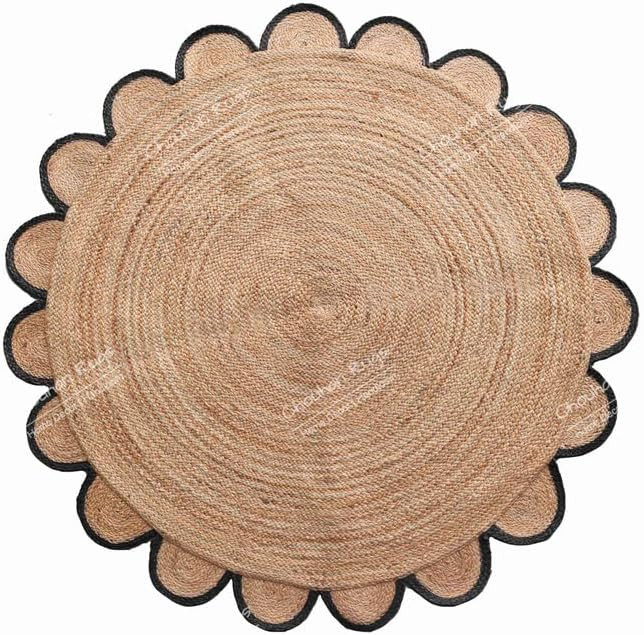 4x4, 5x5, 6x6,feet Natural Jute Scallop Round Rug, Floor Scalloped Edge Rug Braided Boho Eco Larg... | Amazon (US)