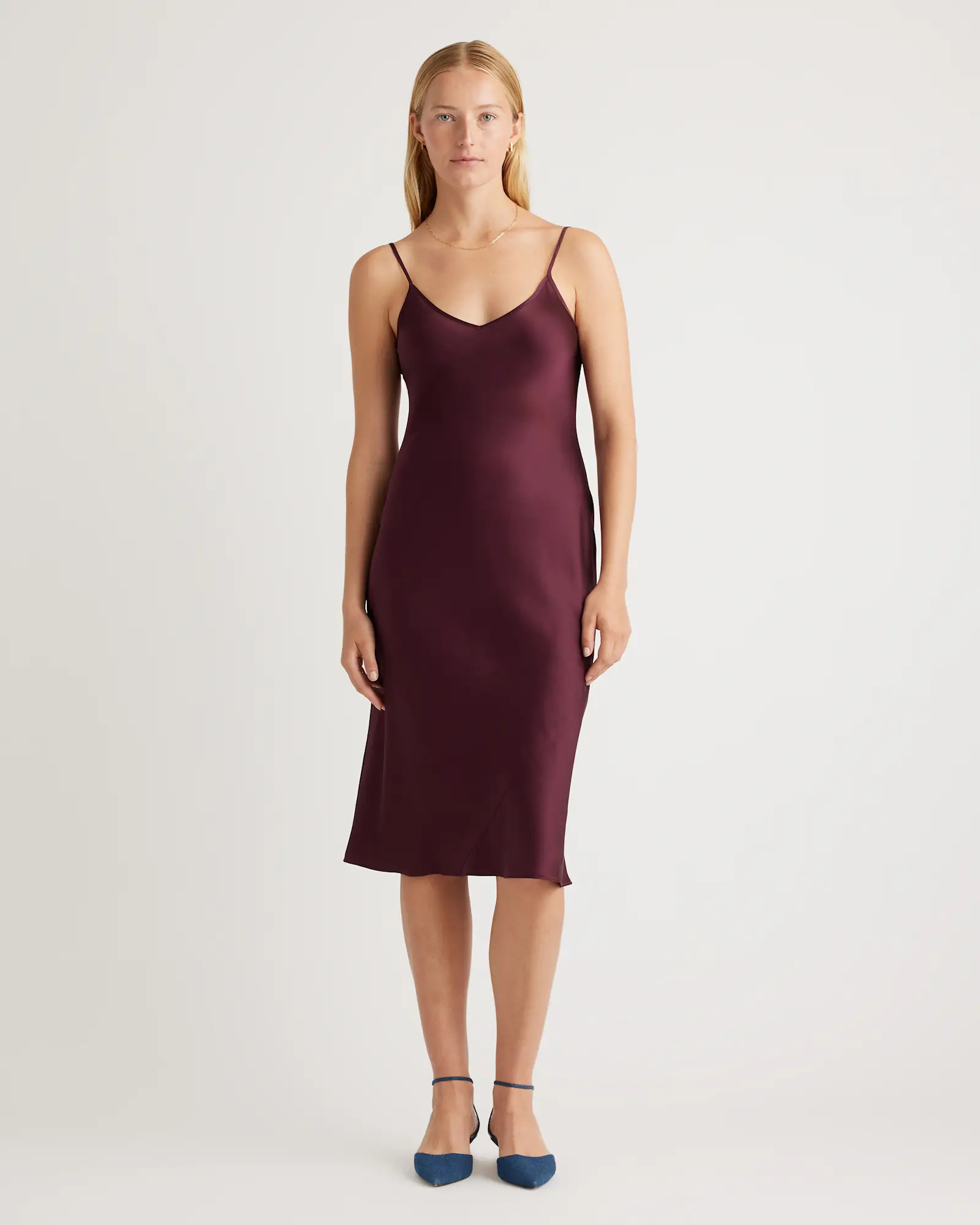 100% Washable Silk Slip Dress in Wine Tasting Red | Quince
