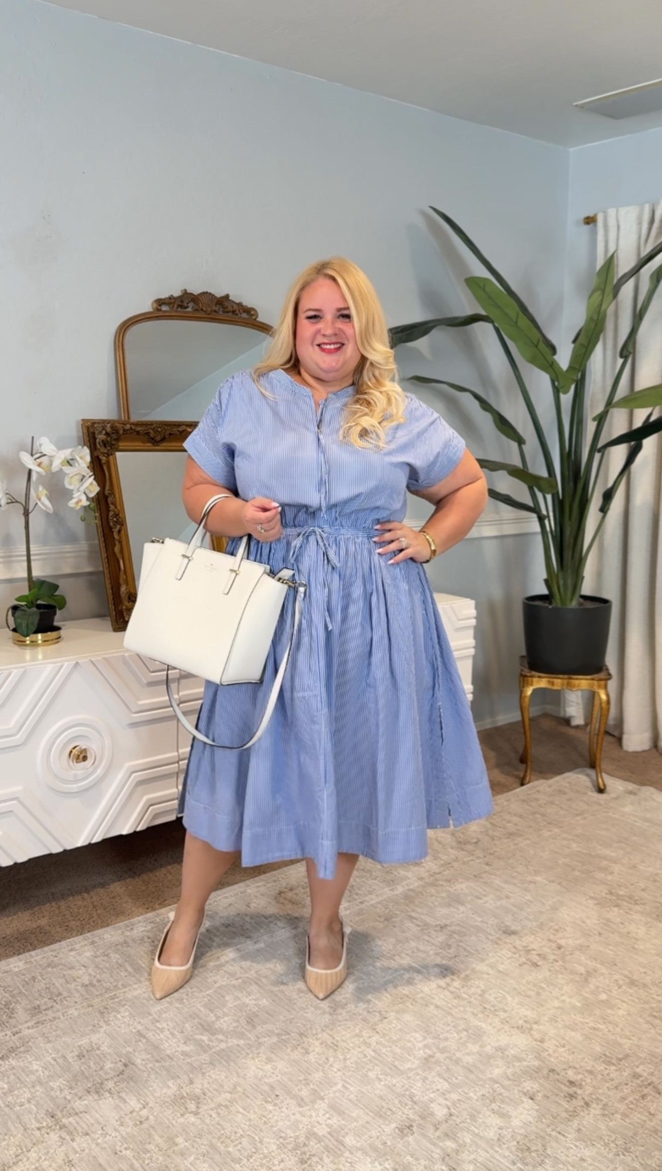 The perfect wear everywhere dress that is very flattering and perfect for the office or even a date
Wearing 2x no stretchh

#LTKPlusSize #LTKFindsUnder50 #LTKWorkwear