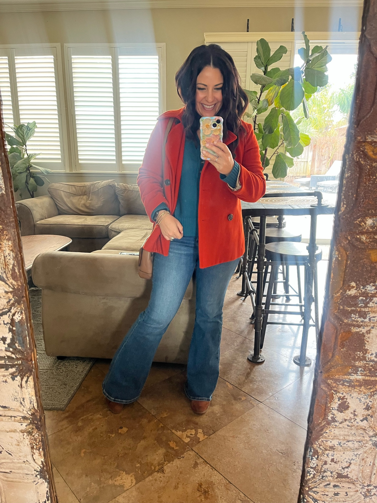 I’ve realized that as much as I love neutrals, I really love wearing more color! This pea coat is something I’ve had for over 15 years. I got it from J.Crew and I don’t think I’ll ever get rid of it. Everything I’m wearing is “vintage” from my closet. I’ve linked similar items for you.

Flare jeans
Wine tasting ootd
Mom style
Petite stylee

#LTKOver40 #LTKStyleTip #LTKShoeCrush