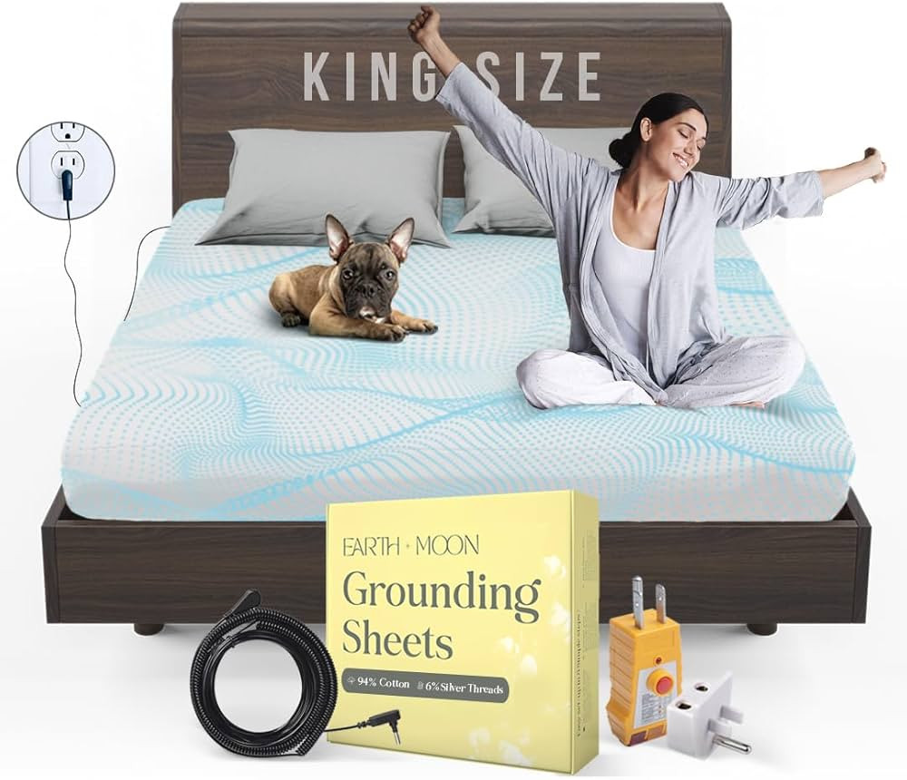 Grounding Sheets King Size 78x80in (White), Full Body Grounding Fitted Bed Sheets for Sleeping We... | Amazon (US)