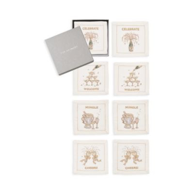 Cheers Cocktail Napkin in White, Gold and Silver, Set of 8 | Bloomingdale's (US)