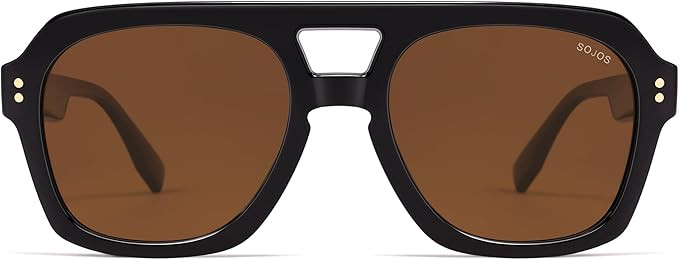 SOJOS Retro Thick Polarized Aviator Sunglasses for Women Men, Large Trendy Bold Square Pilot Shad... | Amazon (US)