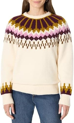 Amazon Essentials (Demi's Pick) Women's Oversized-Fit Fair Isle Crewneck Sweater | Amazon (US)