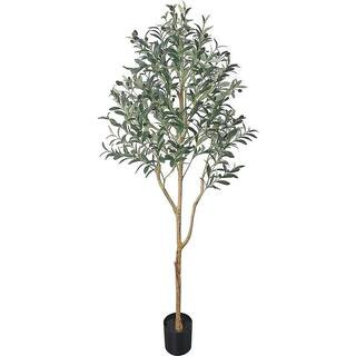 Cubilan 5 .24 ft. Green Artificial Olive Tree in Pot | The Home Depot