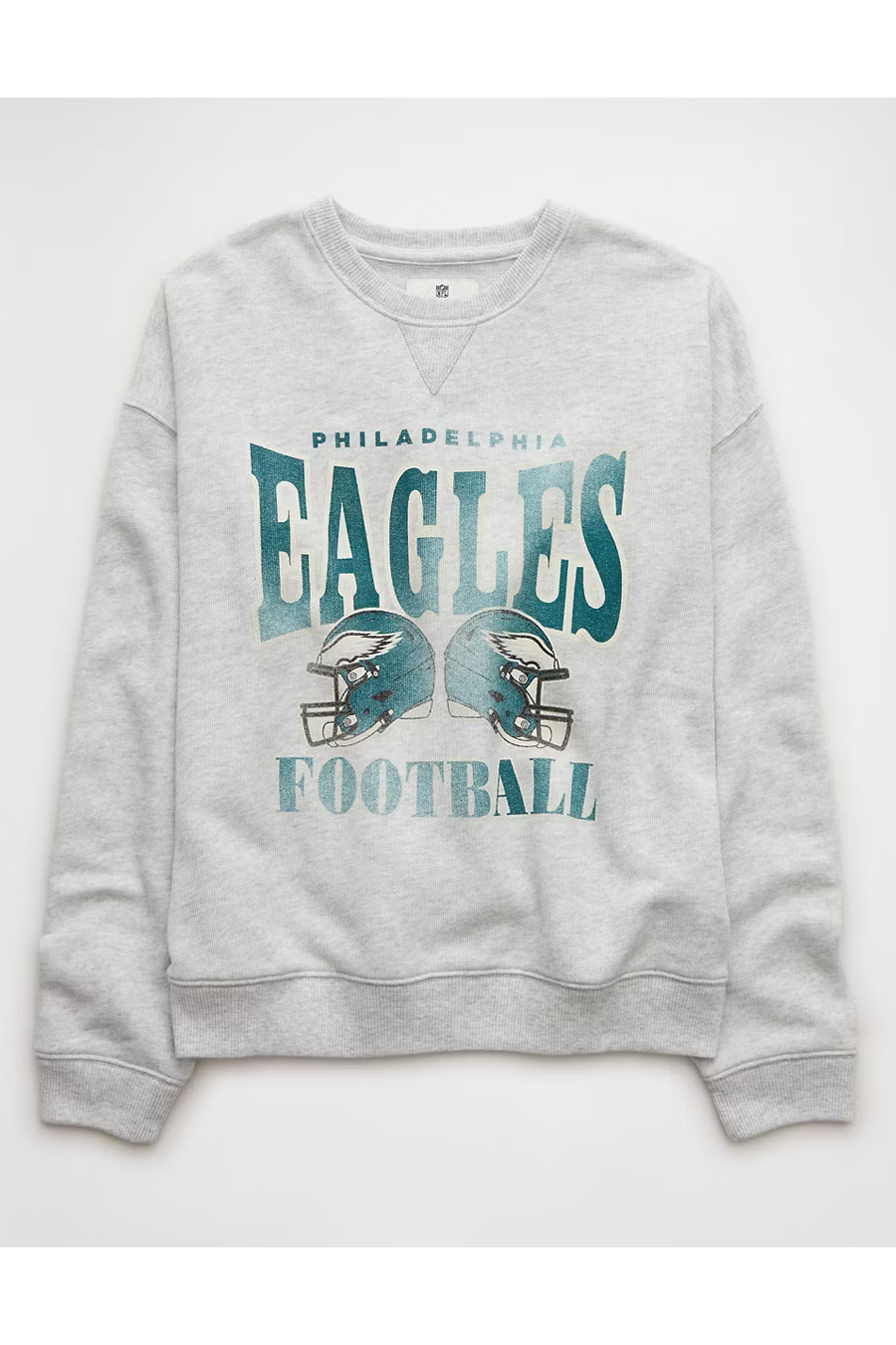 AE NFL Philadelphia Eagles Crew Neck Sweatshirt Women's Heather Gray S | American Eagle Outfitters (US & CA)
