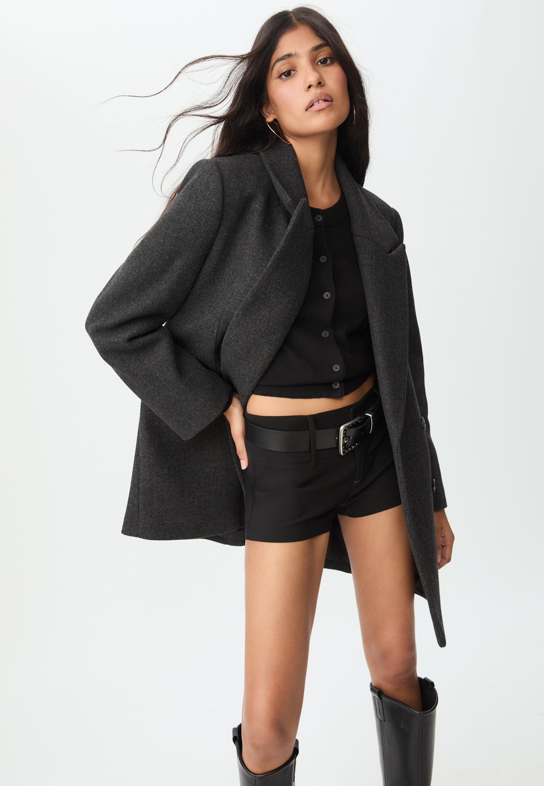 Regular fit herringbone coat | Stradivarius (UK)