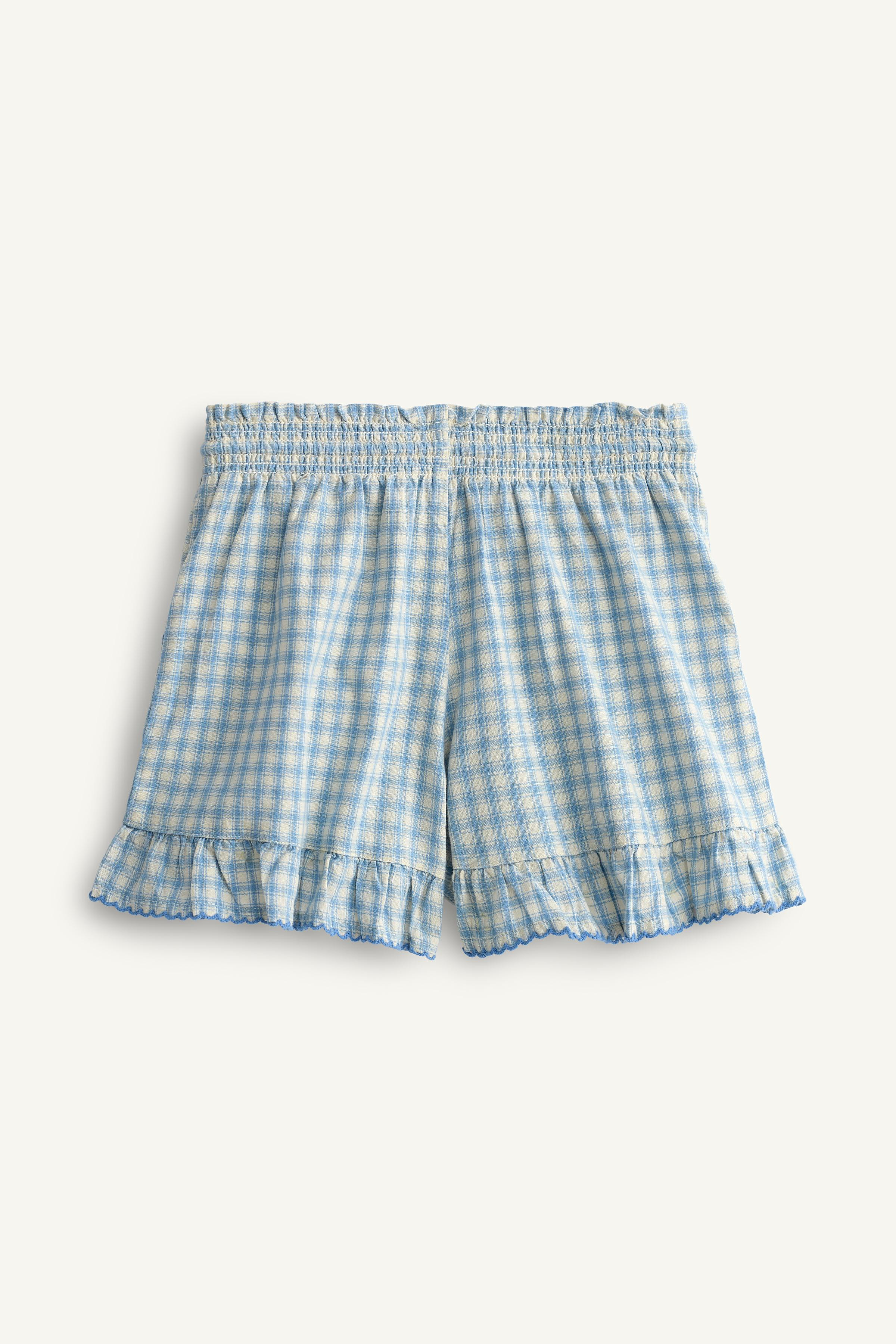 LIMITED EDITION EMBROIDERED PLAID SHORTS | Zara US