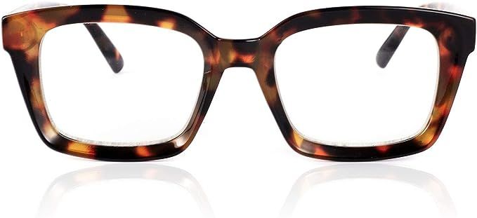 JiSoo Blue Light Reading Glasses, Oversized Designer Blue Light Readers, Trendy Computer Reading ... | Amazon (US)