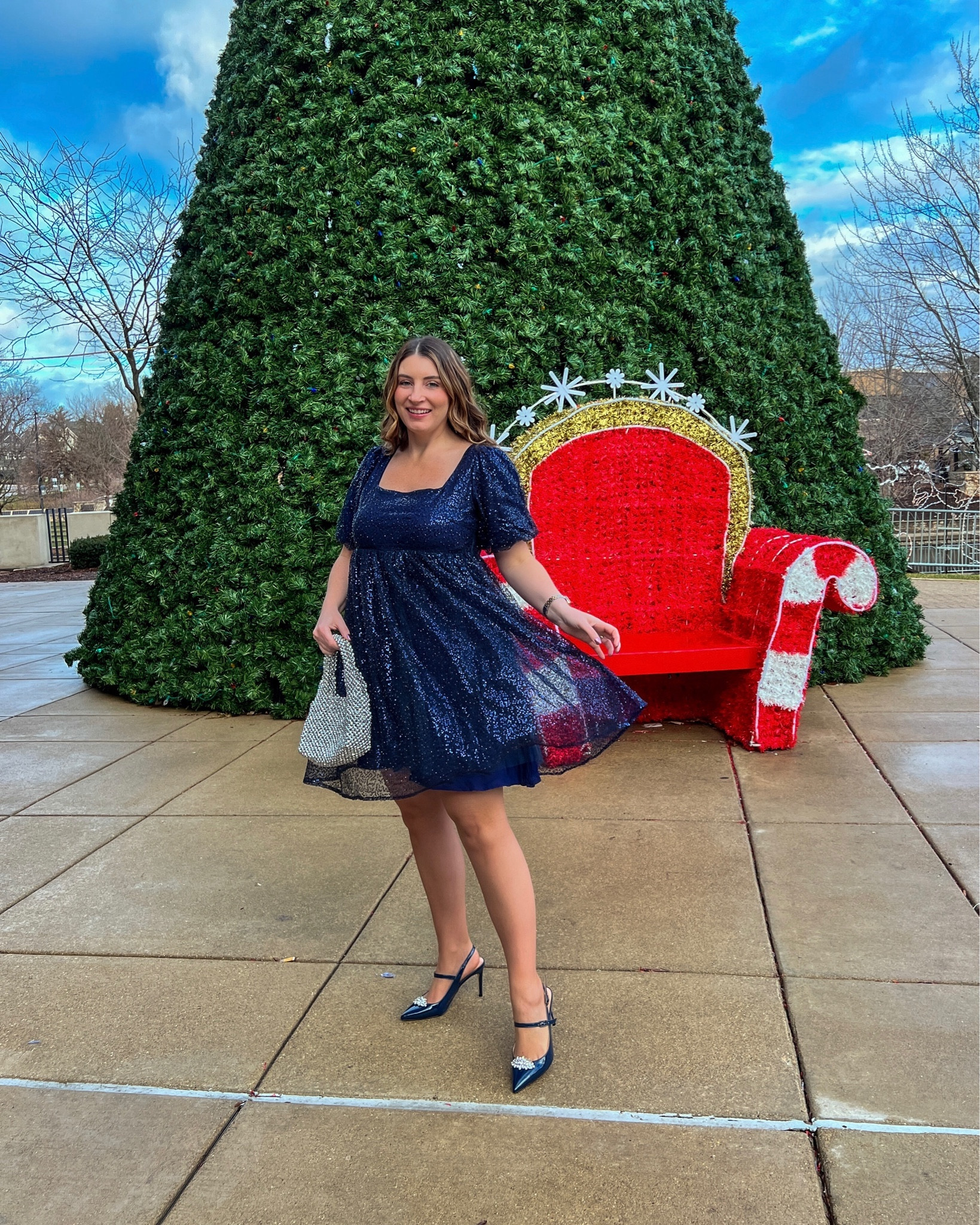 Blue glitter dress, holiday dress, Christmas dress, blue heels, rhinestone shoe clips, blue sequin babydoll dress, rhinestone earrings, beaded handbag

PinkBlush - Use code: KATIEBENGSON25 for 25% off sitewide

#LTKHoliday #LTKsalealert #LTKstyletip
