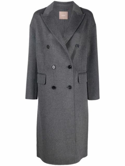 double-breasted grey coat | Farfetch (US)