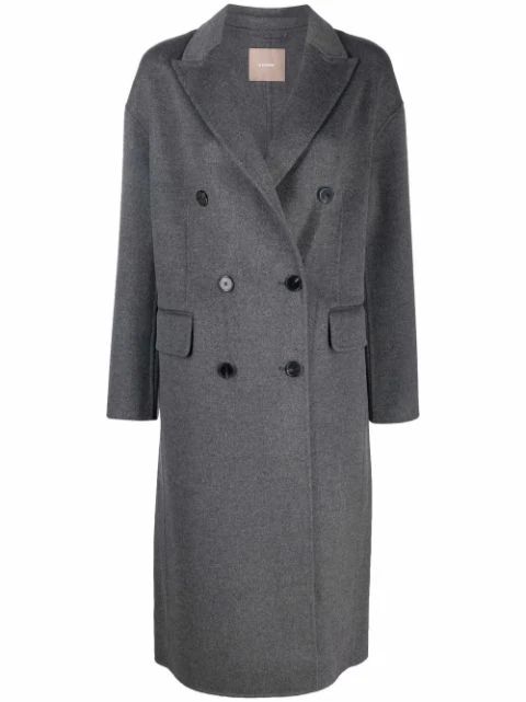 double-breasted grey coat | Farfetch (UK)