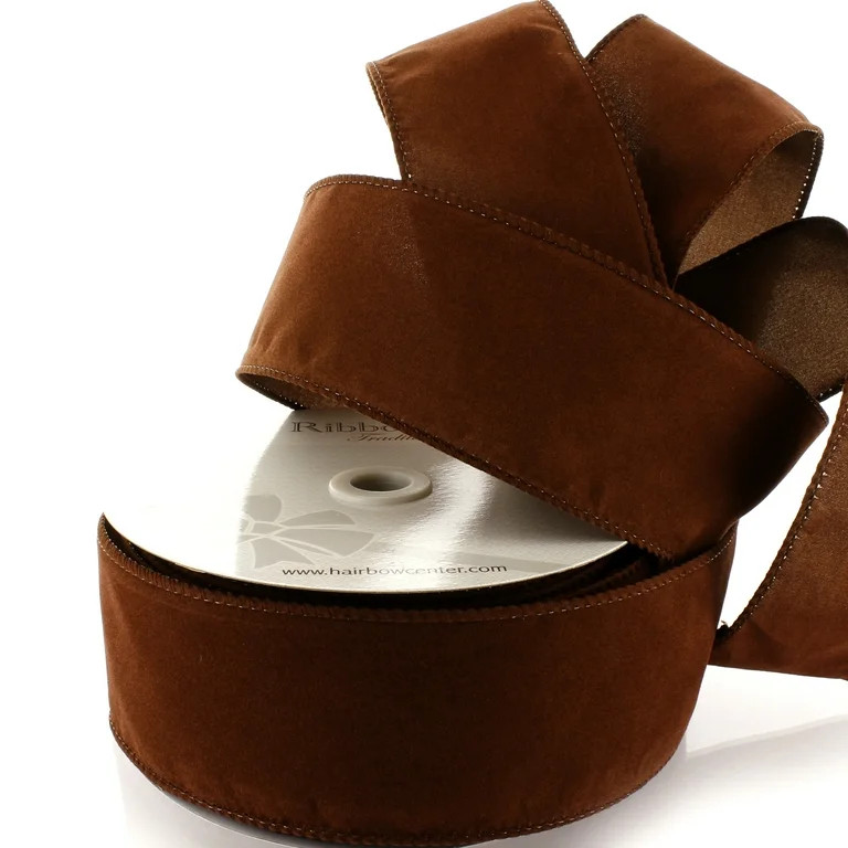 Ribbon Traditions 2.5" Wired Suede Velvet Ribbon Camel - 10 Yards | Walmart (US)