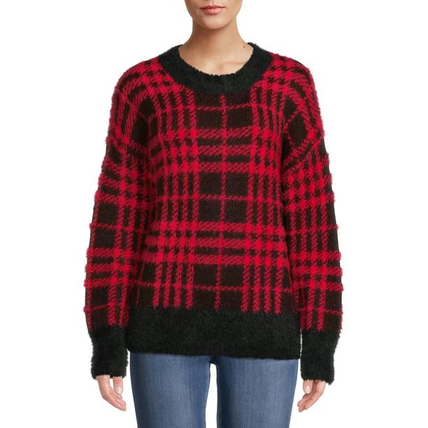 Time and Tru Women's Eyelash Pullover Sweater - Walmart.com | Walmart (US)