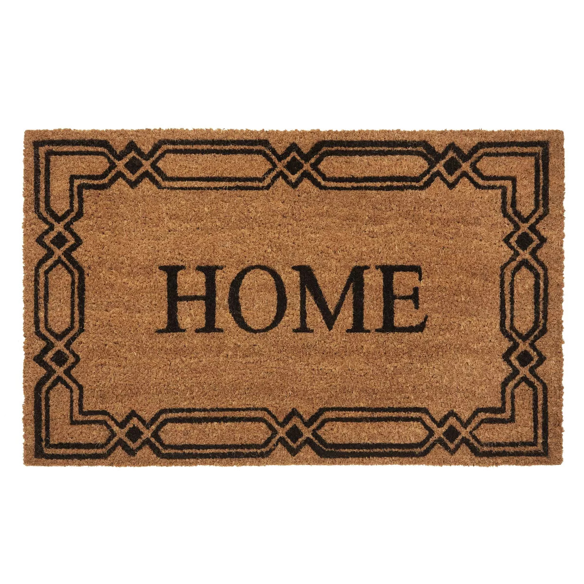 Kate Aurora Home Venetian Bordered Coir Bristled Outdoor All Season Welcome Mat - 18"x30" | Target