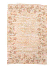 5x8 Jute And Cotton Blend Floral Print Area Rug | Marshalls