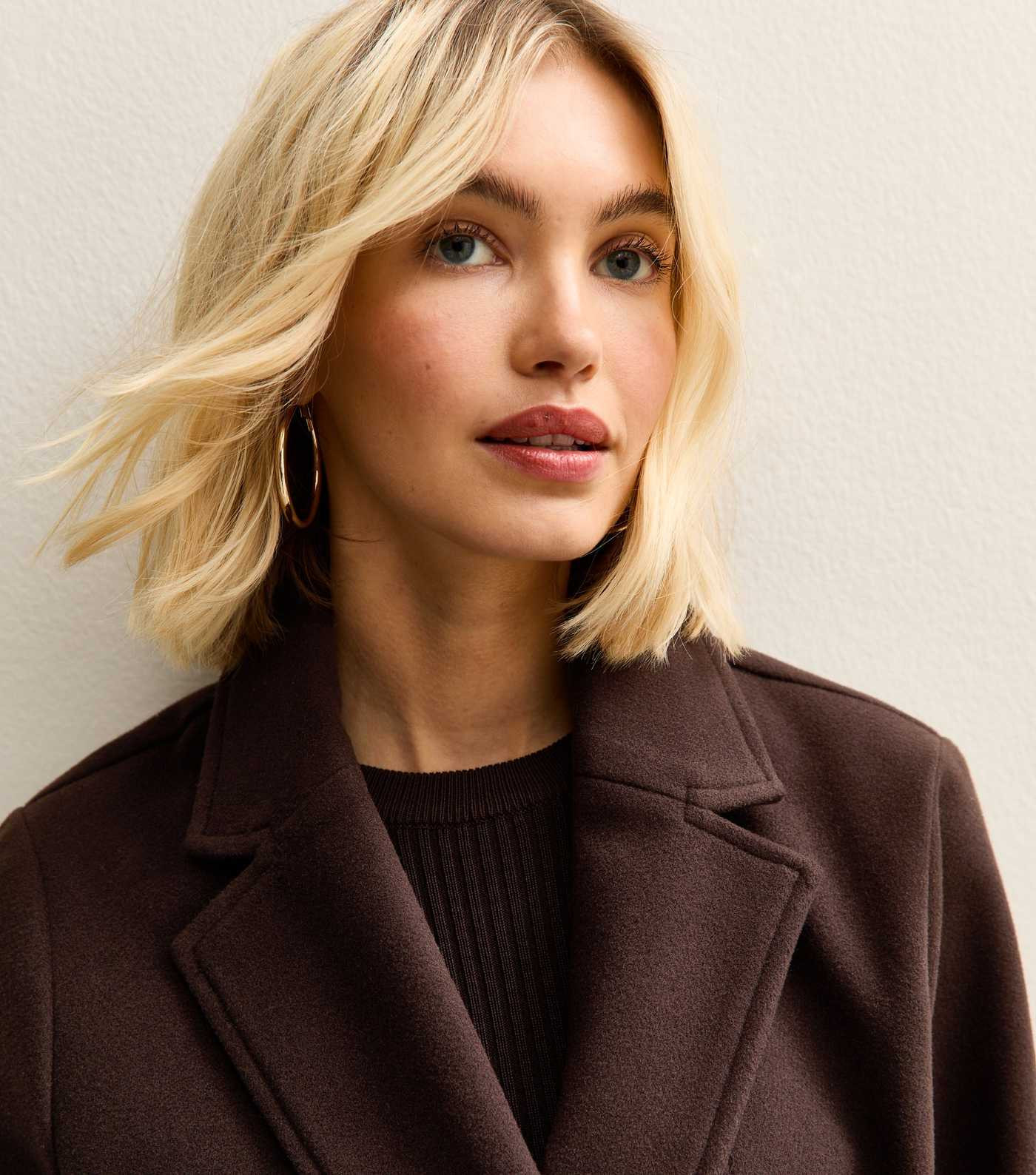 Dark Brown Unlined Longline Belted Coat | New Look | New Look (UK)