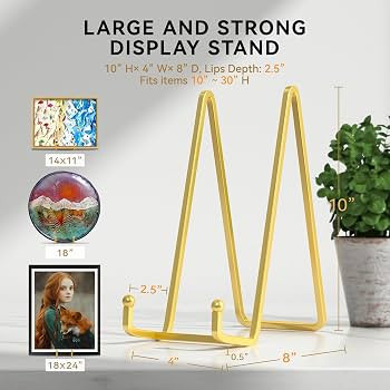 10 Inch Large Plate Stands for Display - Metal Plate Holder Display Stand + Picture Stand for Boo... | Amazon (US)