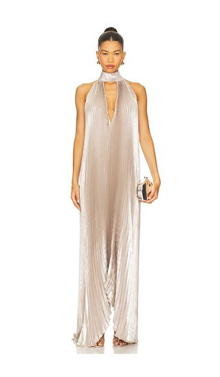 L'IDEE Opera Gown in Metallic Silver. - size 12/L | Revolve Clothing (Global)