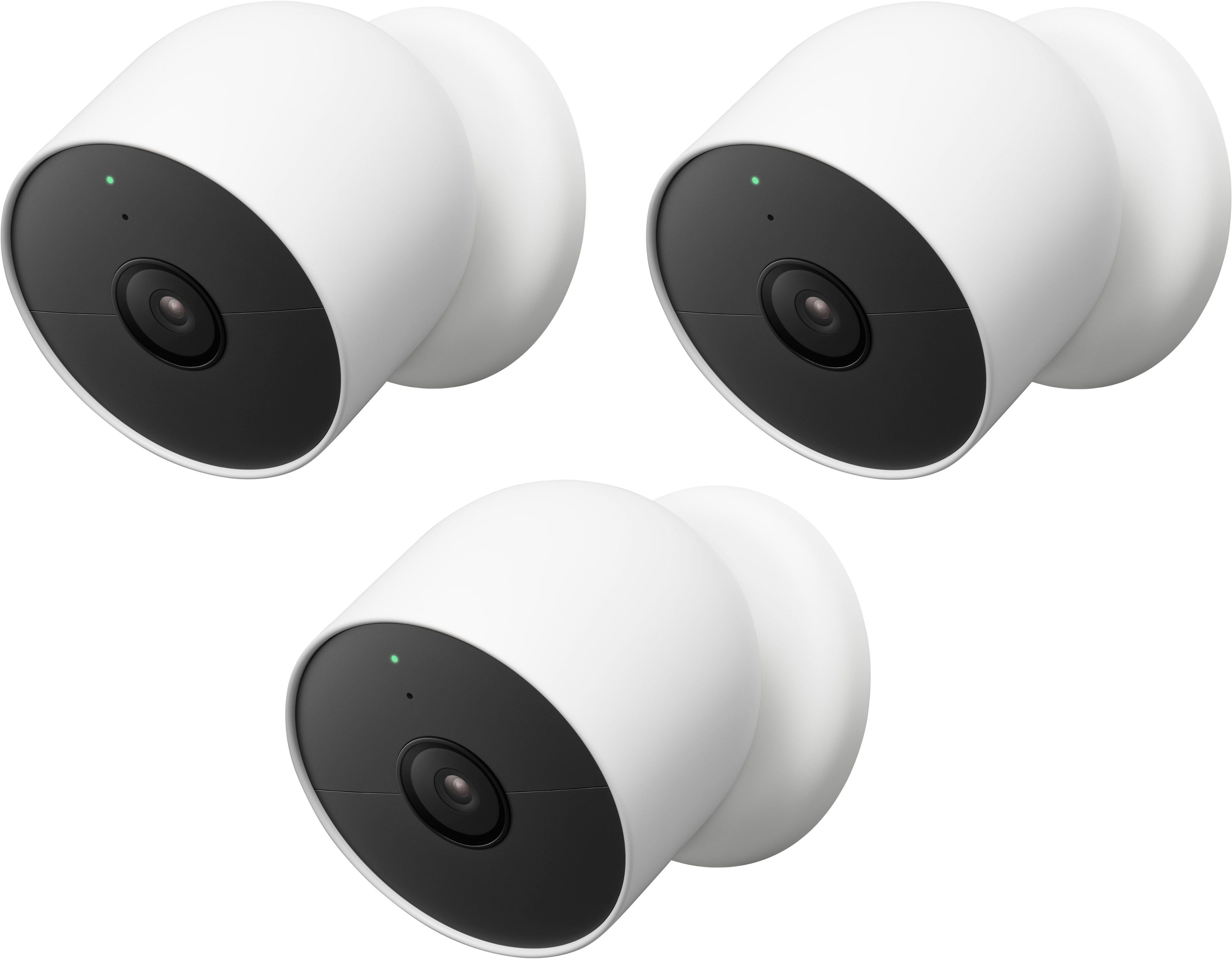 Google Nest Cam 3 Pack Indoor/Outdoor Wire Free Security Cameras Snow GA02077-US - Best Buy | Best Buy U.S.