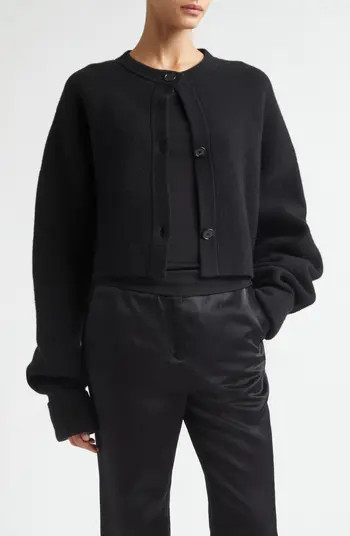 Oversize Crop Wool Cardigan | Nordstrom