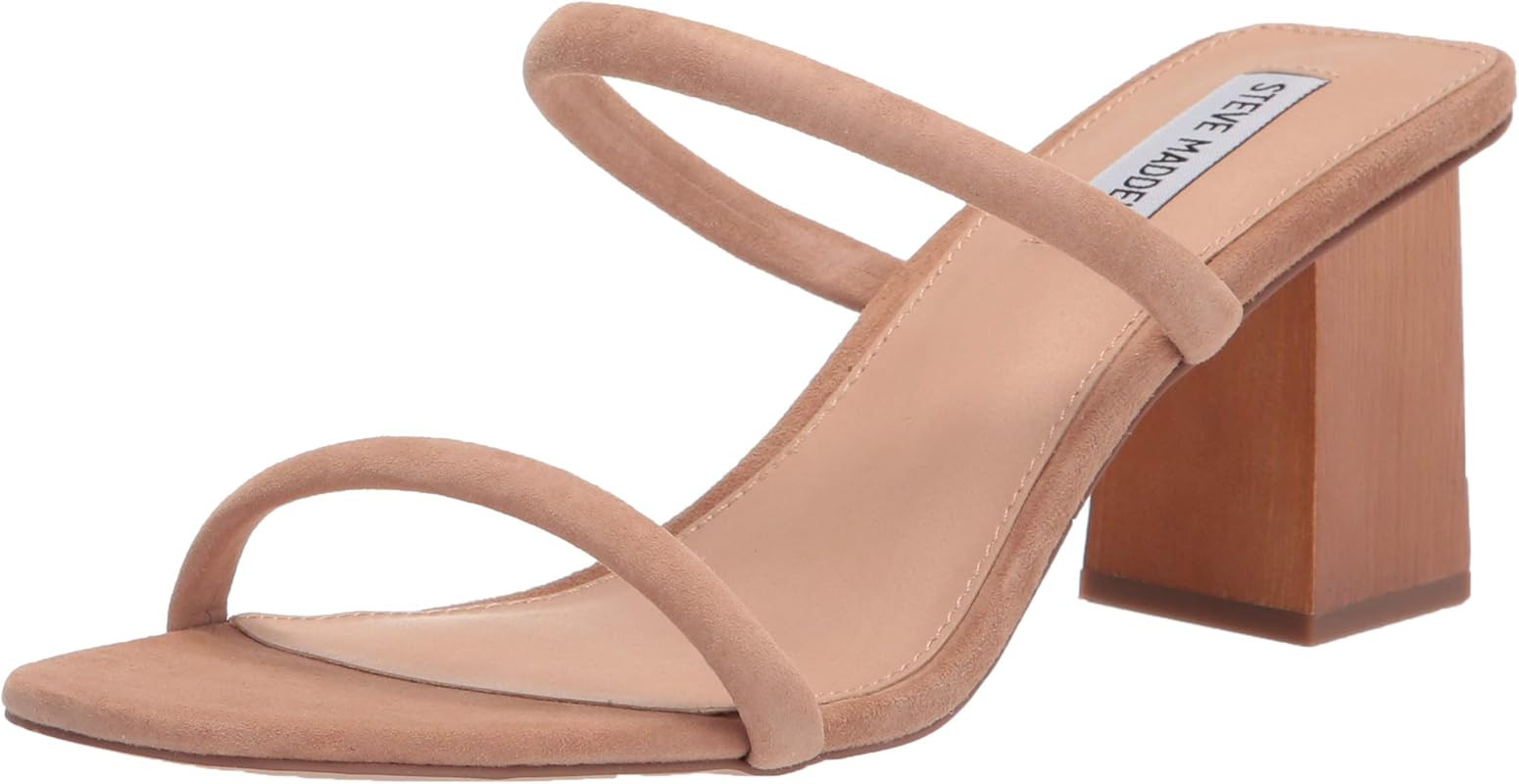 Amazon.com | Steve Madden Women's Heeled Sandal, Tan Suede, 9.5 | Heeled Sandals | Amazon (US)