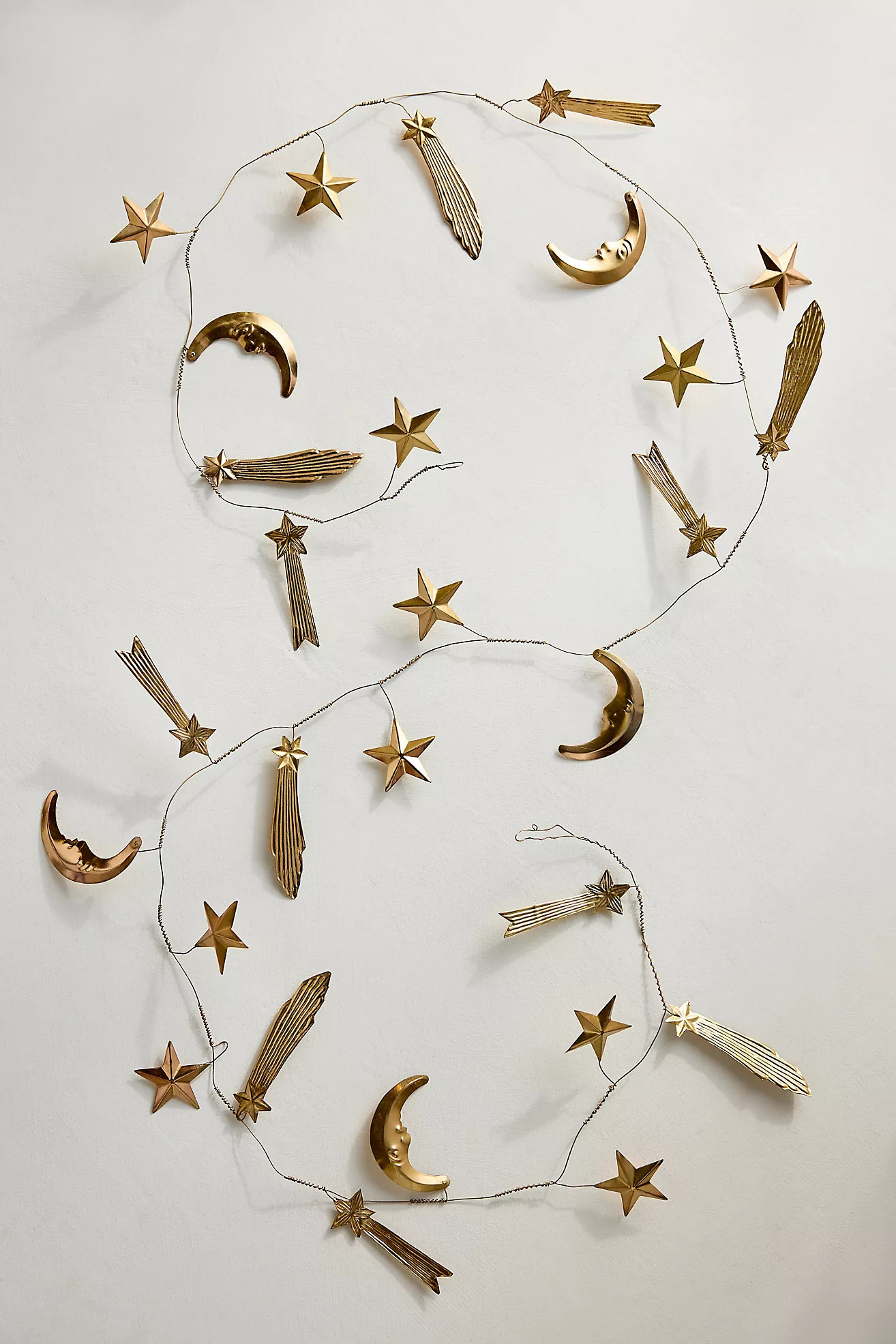 Embossed Moon + Shooting Star Iron Garland | Anthropologie (US)