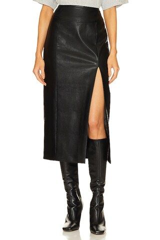 Bardot Dante Faux Leather Midi Skirt in Black from Revolve.com | Revolve Clothing (Global)