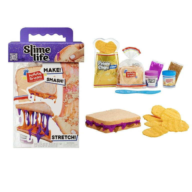 Slime Life PB&J with Chips DIY Slime Kit, Make, Smash, and Stretch Your Food Slime, Ages 8+ | Walmart (US)