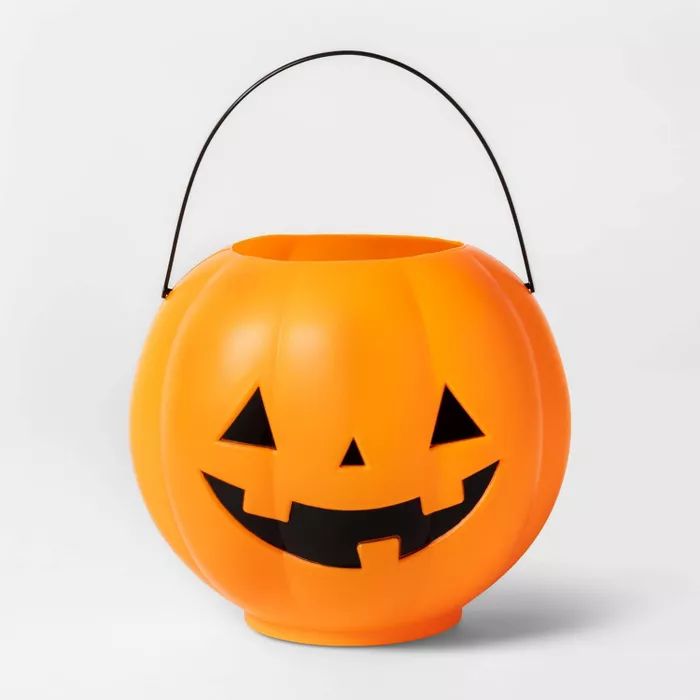Orange Pumpkin Pail with Handle Halloween Trick or Treat Container - Hyde & EEK! Boutique™ | Target