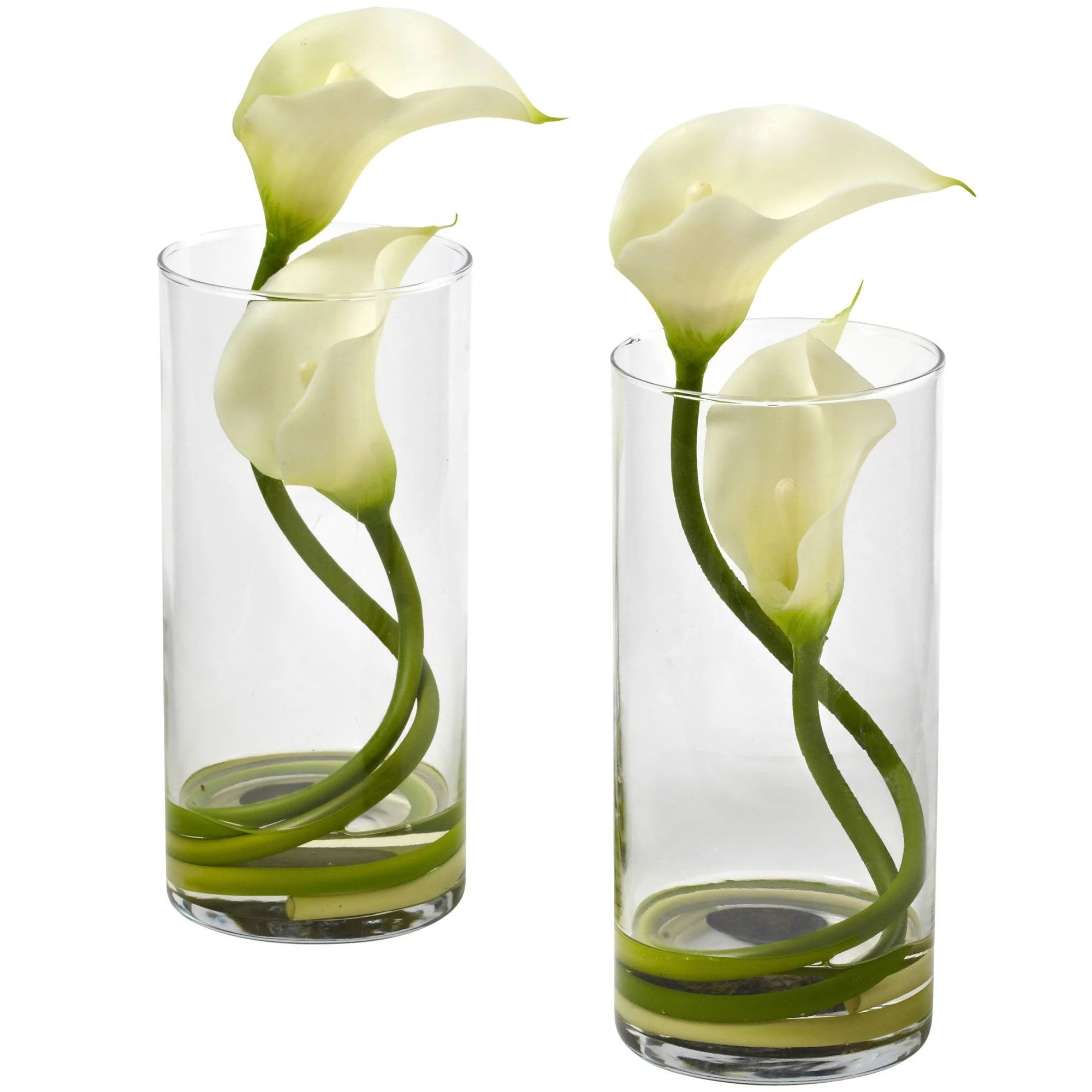 Double Calla Lily w/Cylinder (Set of 2) 1390-S2 Nearly Natural | Nearly Natural