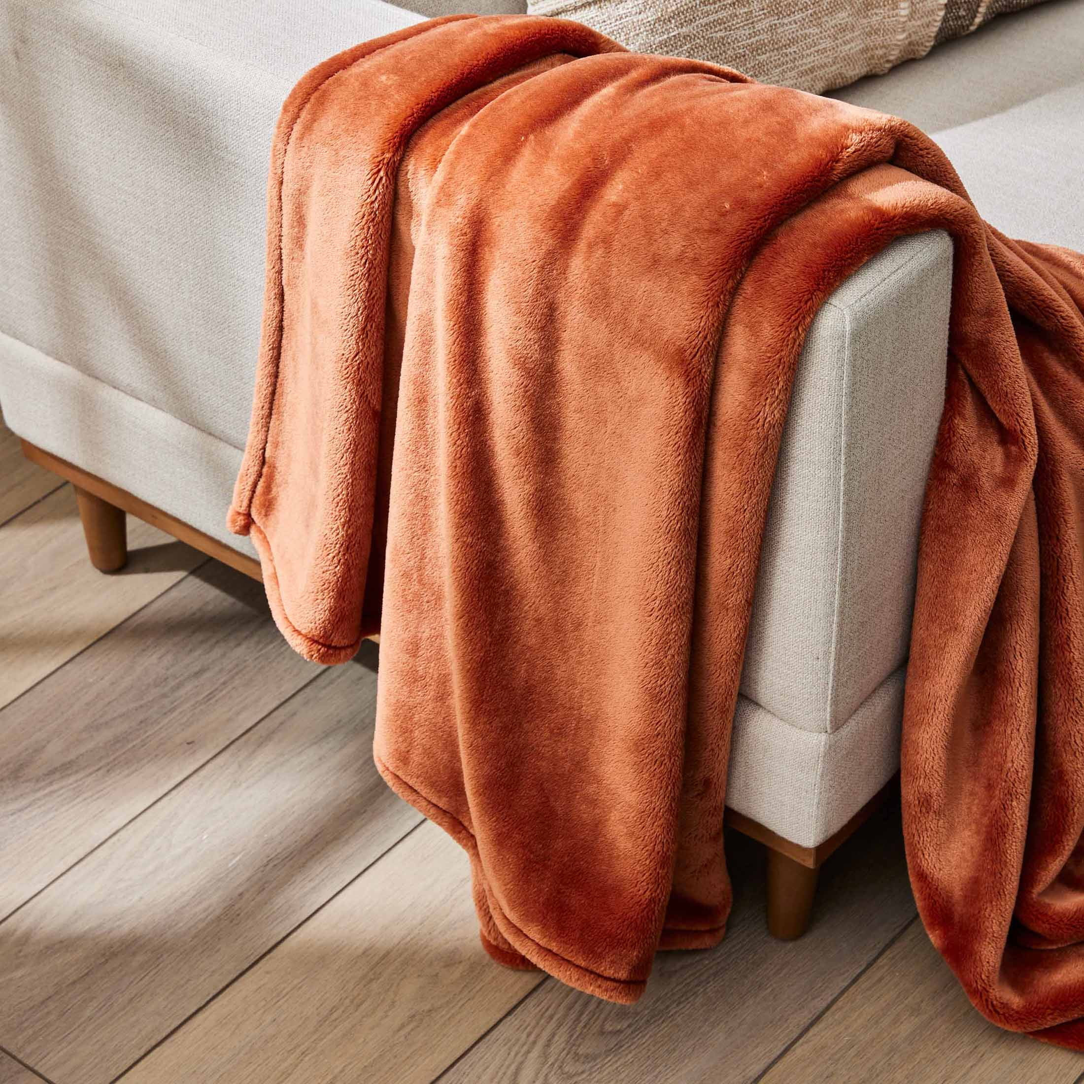 Better Homes & Gardens Solid Velvet Plush Soft Fleece Throw Blanket, Oversized, Copper Pipe | Walmart (US)