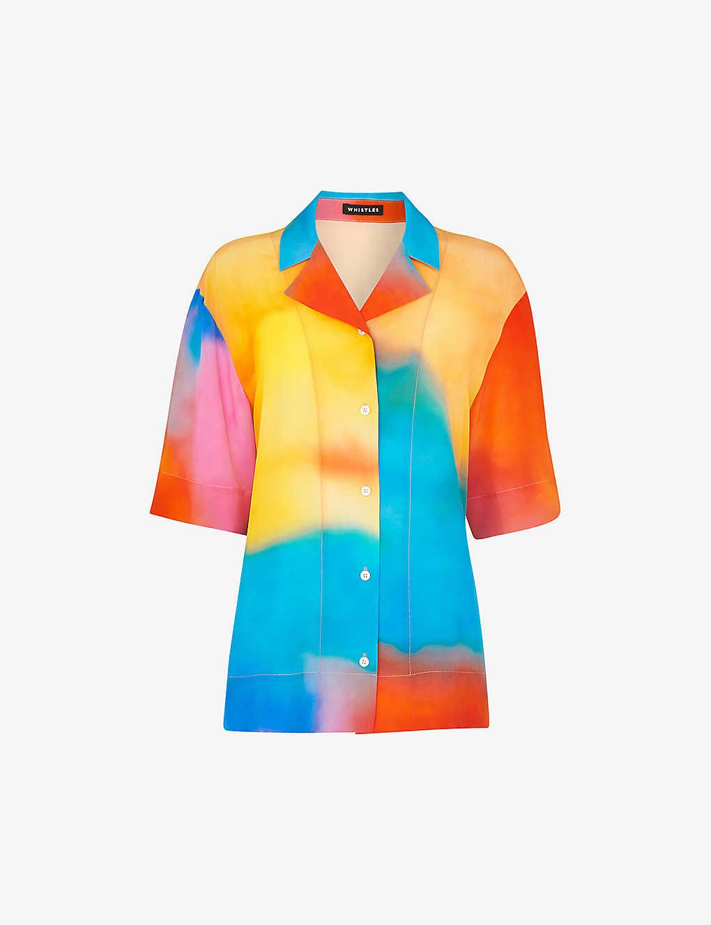 Rainbow tie-dye silk shirt | Selfridges
