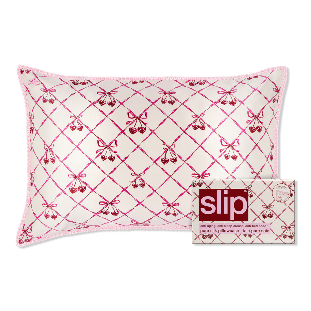 Slip Pure Silk Queen Pillowcase Lace Trim - Sweet Cherry | Ulta