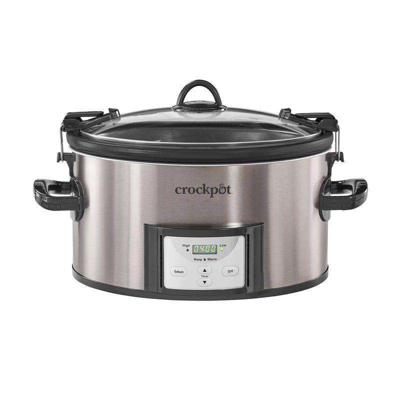 Crock Pot 7qt Cook & Carry Programmable Easy-Clean Slow Cooker - Stainless Steel | Target
