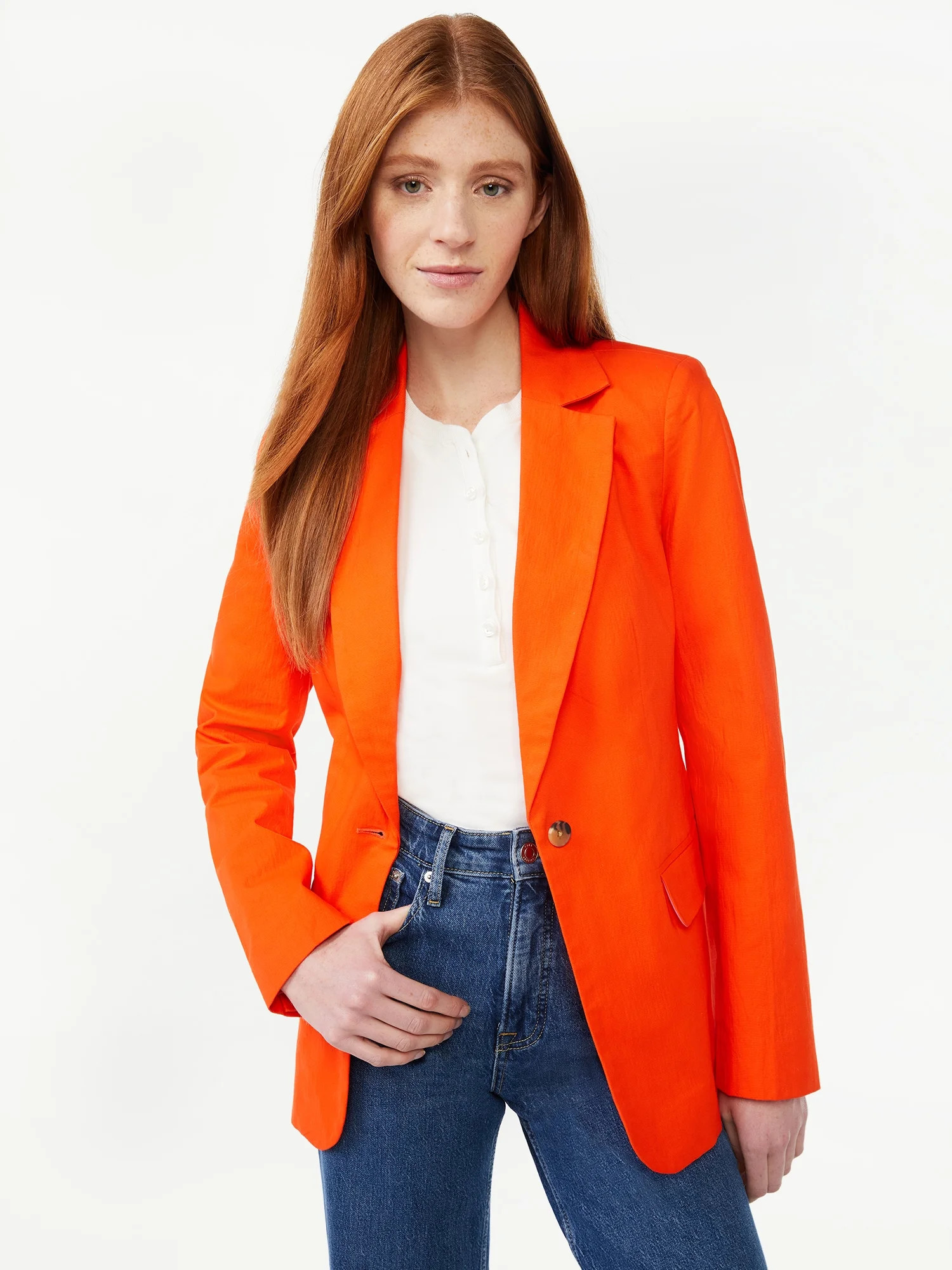 Free Assembly Women's Slim Single-Breasted Blazer | Walmart (US)