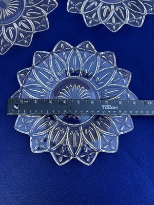 Federal Glass Petal pattern clear dinner plates vintage lot of three 9 3/4" | eBay US