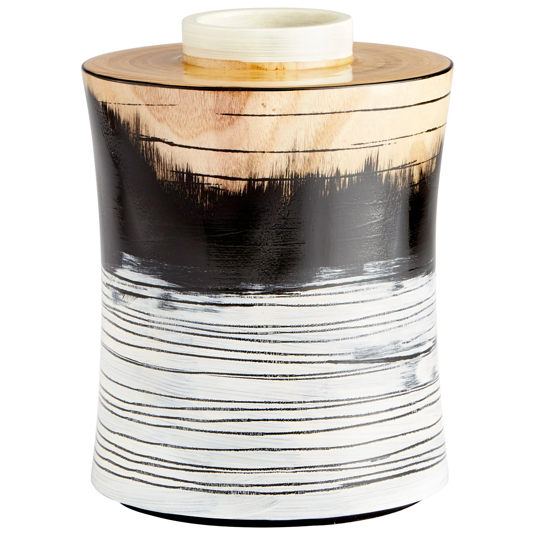 Cyan Design Snow Flake Black/White/Brown 11" Wood Table Vase | Wayfair | Wayfair North America