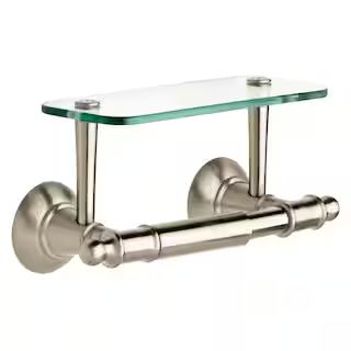 Delta Hospitality Extensions Toilet Paper Holder with Glass Shelf for Phone Bath Hardware Accesso... | The Home Depot