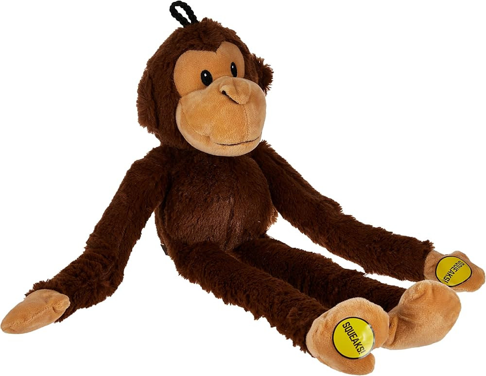 Multipet Swingin Safari Monkey 22-Inch Large Plush Dog Toy with Extra Long Arms and Legs with Squ... | Amazon (US)