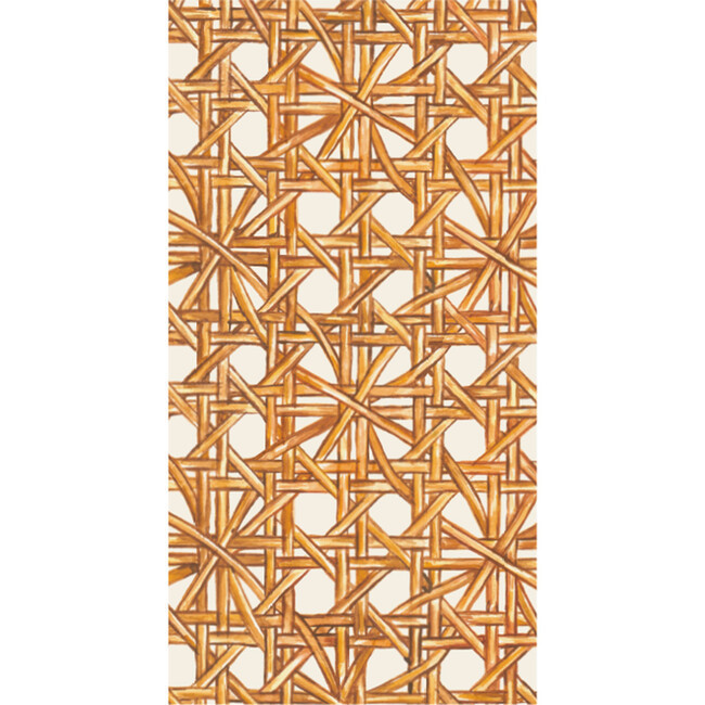 Rattan Weave Guest Napkin, Brown And White | Maisonette