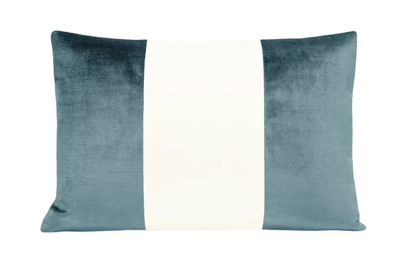 The Little Lumbar : COLORBLOCK Faux Silk Velvet // French Blue | Etsy | Etsy (US)