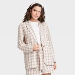 Women's Gingham Check Blazer - A New Day™ Cream | Target